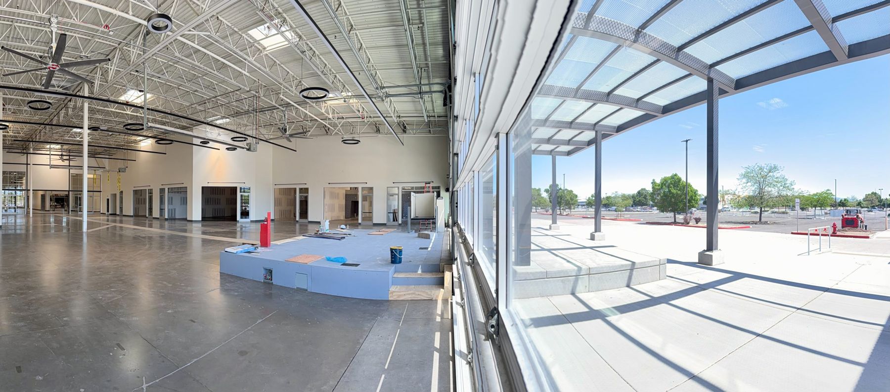 The Commons stage opening onto the covered patio